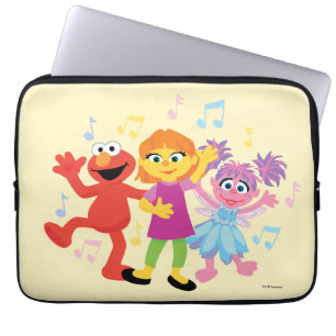 Capa Para Notebook Rua Sésamo   Dança Julia, Elmo e Abby