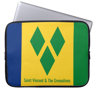 Capa Para Notebook Rua Vincent e Bandeira de Granadinas Vincy