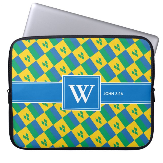 Capa Para Notebook RUA VINCENT GRENADINES - Escritura Cristã Monogram (Frente)