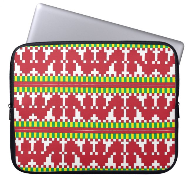 Capa Para Notebook Rucava Red and White Foley Geométrico I (Frente)