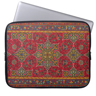 Capa Para Notebook Rug Persa Vermelho e Dourado