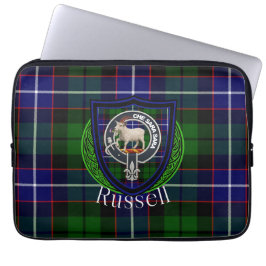 Capa Para Notebook Russell Scottish Clan Tartan and Crest 