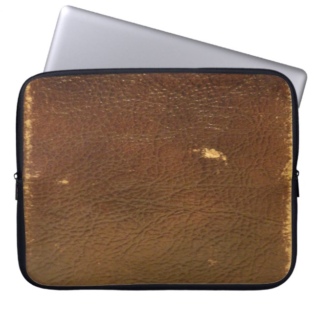Capa Para Notebook Rustic Faux Brown Leather (Frente)
