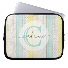 Capa Para Notebook Rustic Mint & Yellow Boho Geo Modern Personalizado