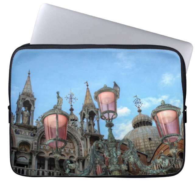 Capa Para Notebook S. Marcos e Lâmpada, Veneza, Itália (Frente)