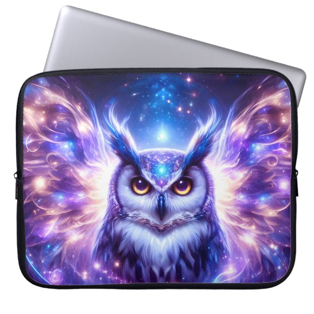 Capa Para Notebook Sabedoria Mística Cósmica Coruja Espiritual Celest (Frente)