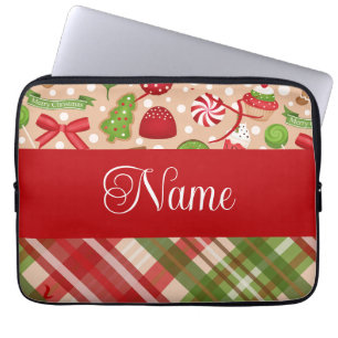 Capa Para Notebook Sabões de Natal e design personalizada xadrez de