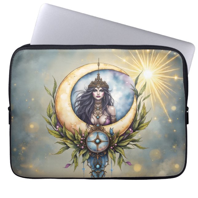Capa Para Notebook Sacerdotisa da Lua – Guardiã do Equilíbrio Celesti (Frente)