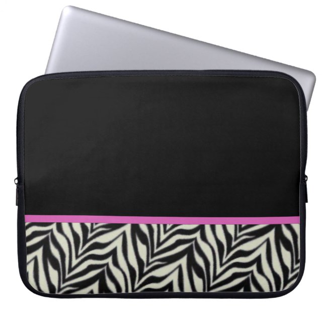 Capa Para Notebook Saco aparado zebra do laptop (Frente)