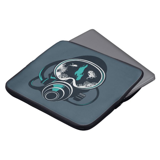 Capa Para Notebook Saco azul profundo do laptop do mergulho de (Frente Topo)