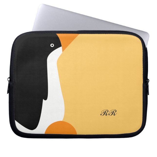 Capa Para Notebook Saco bonito do laptop do pinguim de imperador (Frente)