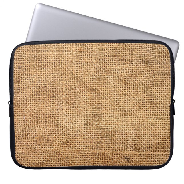 Capa Para Notebook Saco Brown Burlap: Fundo do Véu Texturizado (Frente)