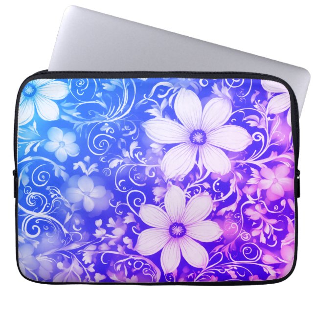 Capa Para Notebook Saco de Eletrônicos de Flor Encantado (Frente)