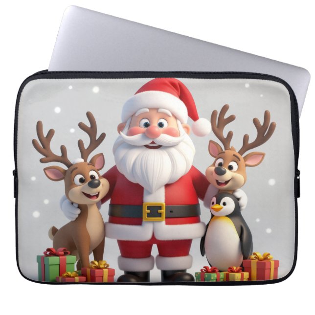 Capa Para Notebook Saco de Eletrônicos de Natal Elegante (Frente)