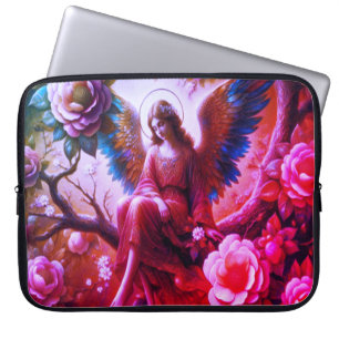 Capa Para Notebook Saco de Eletrônicos do Anjo Sentado na Árvore