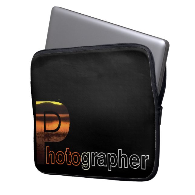 Capa Para Notebook Saco de Eletrônicos Fotógrafo (Frente Esquerda)