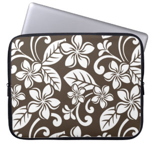 Capa Para Notebook Saco de Eletrônicos ISLAND PLUMERIA (COFFEE BROWN)