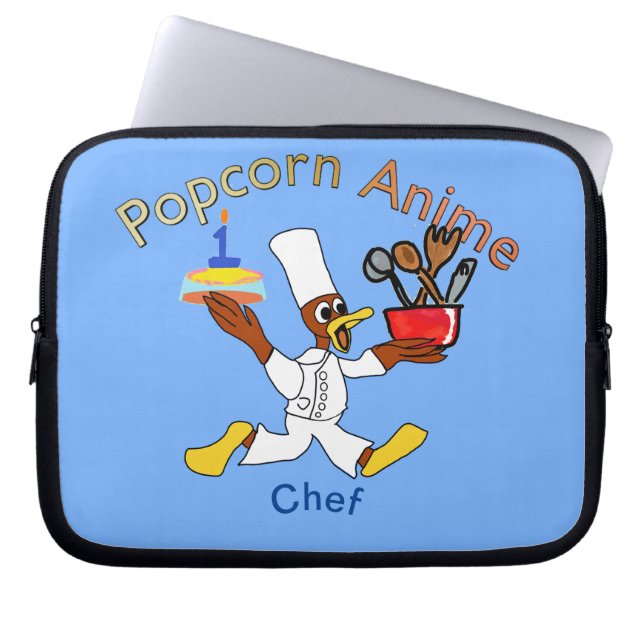 Capa Para Notebook Saco de Eletrônicos Kazoo - Chef Azul Ducky (Frente)