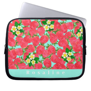 Capa Para Notebook Saco de Eletrônicos Rosa Personalizados de Morango