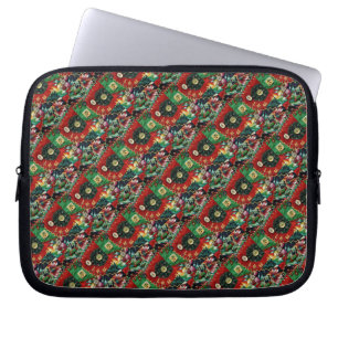 Capa Para Notebook Saco de Eletrônicos Vermelhos e Verdes