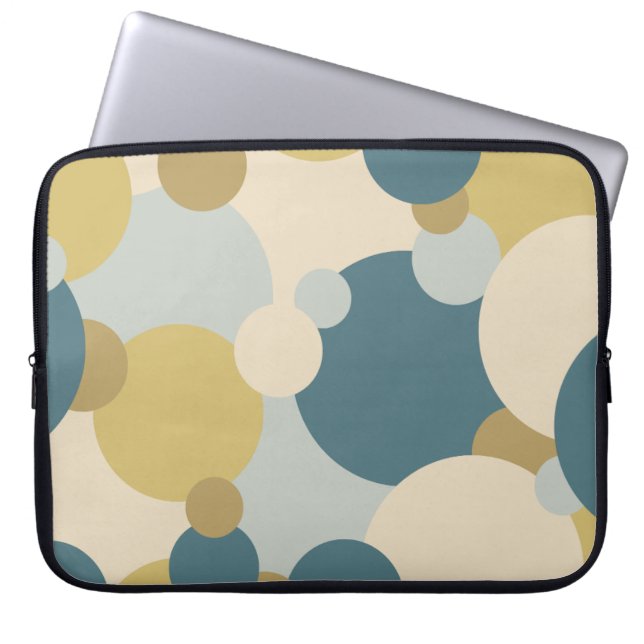 Capa Para Notebook Saco de laptop de moléculas azuis amarelas (Frente)