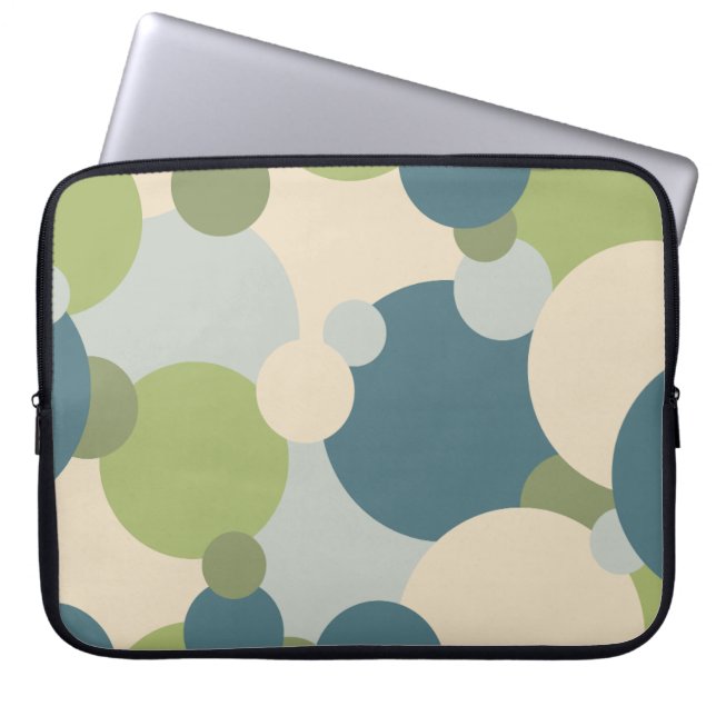 Capa Para Notebook Saco de laptop de moléculas azul-esverdeadas (Frente)