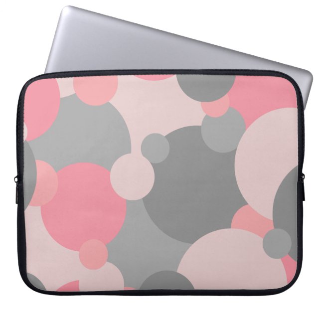Capa Para Notebook Saco de laptop de moléculas de cinza rosa (Frente)