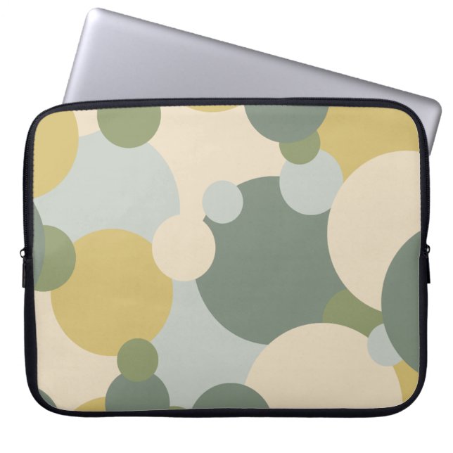 Capa Para Notebook Saco de laptop de moléculas verde-amarelas (Frente)