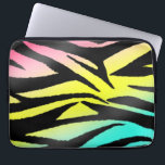 Capa Para Notebook Saco de néon dos eletrônicos da zebra<br><div class="desc">Um saco dos eletrônicos que caracteriza um airbrush 80s inspirou o design de néon do impressão da zebra.</div>