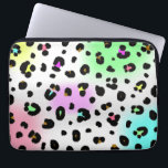 Capa Para Notebook Saco de néon dos eletrônicos do leopardo<br><div class="desc">Um saco dos eletrônicos que caracteriza um design de néon inspirado 80s do impressão do leopardo do airbrush.</div>