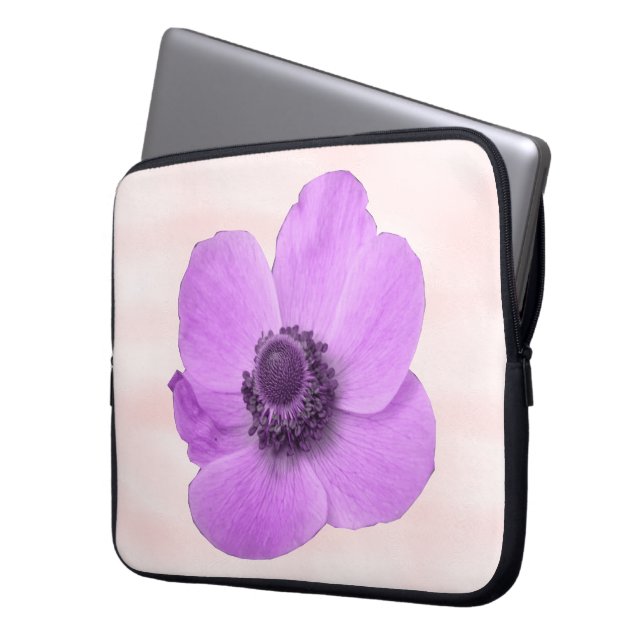 Capa Para Notebook Saco do Laptop Anemone Rosa (Frente Esquerda)