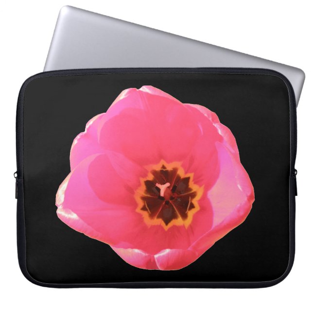 Capa Para Notebook Saco do Laptop Tulip Rosa (Frente)