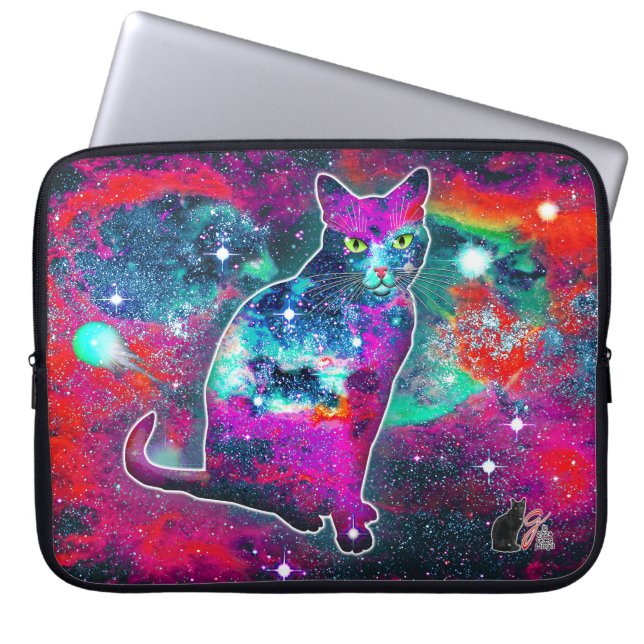 Capa Para Notebook Saco Eletrônico Delta do Gato Cósmico (Frente)