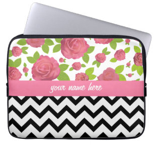 Capa Para Notebook Saco misturado floral & do ziguezague dos