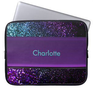 Capa Para Notebook Saco roxo personalizado do laptop do brilho do