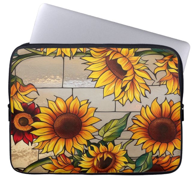 Capa Para Notebook Saco Russo de Eletrônicos de Girassol (Frente)