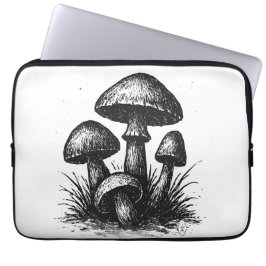 Capa Para Notebook Saco Tote de Aglomerado de Cogumelos Desenhados a 