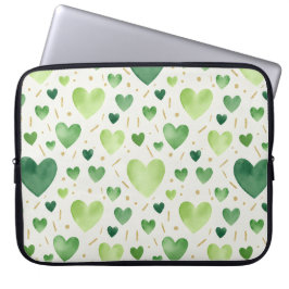 Capa Para Notebook Sage Garden Watercolor Hearts