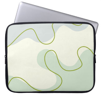 Capa Para Notebook Sage Verde & Creme Abstrato Boho Líquido Redemoinh
