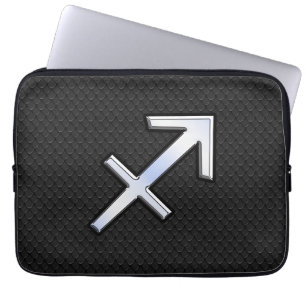 Capa Para Notebook Sagitário - Sinal Zodíaco na pele cobra preta