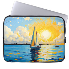 Capa Para Notebook Sailboat at Sunset