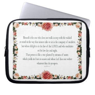 Capa Para Notebook Salmo 1, Bordas da Flor Coloridas
