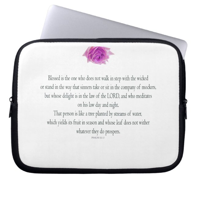 Capa Para Notebook Salmo 1, Flor, (Frente)