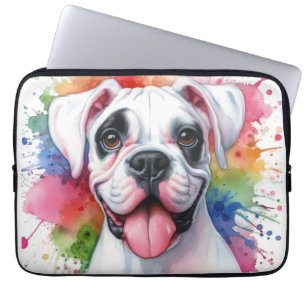 Capa Para Notebook Salpicos de Aquarela de Cachorro Boxer