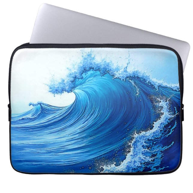 Capa Para Notebook Salpicos de Onda Azul Serene (Frente)