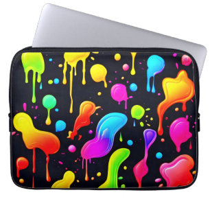 Capa Para Notebook Salpicos de Tinta de Arco-íris