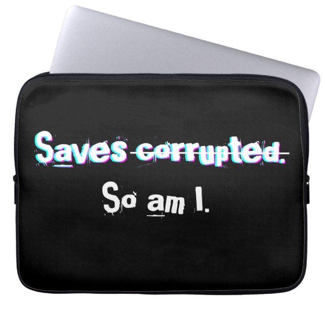 Capa Para Notebook Salva Corrompido Então Eu Sou Engraçado Glitch de  (Frente)