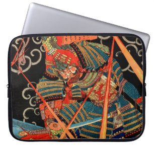 CAPA PARA NOTEBOOK SAMURAI LUTANDO CONTRA MONSTRO