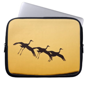 Capa Para Notebook Sandhill Crane pousa no pôr do sol
