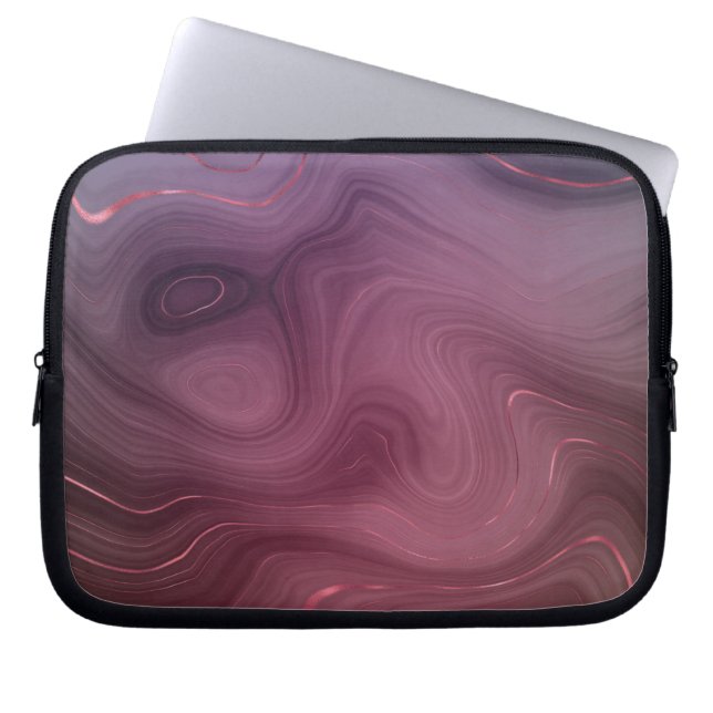 Capa Para Notebook Sangria Strata | Moody Pink e Purple Luxe Agate (Frente)